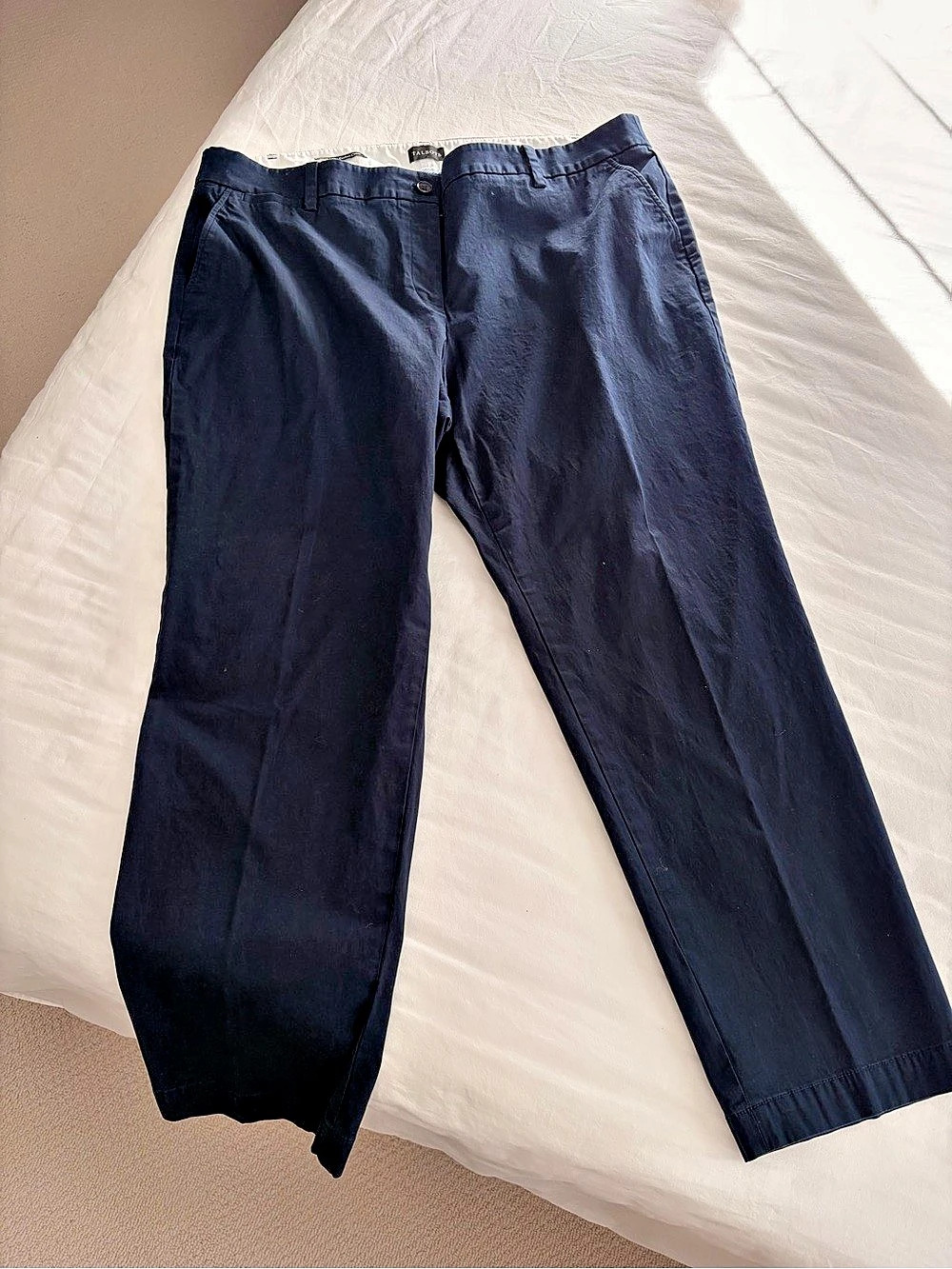 Talbots The Perfect Chino Straight Leg Cotton Pants Size 20W Like New, Indigo